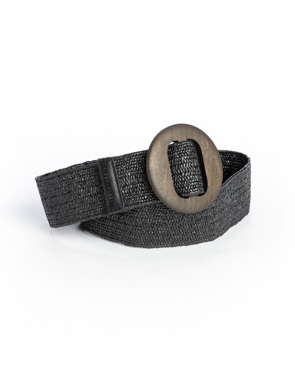Ceinture tressée unie élastique grosse boucle Ceinture tressée unie élastique grosse boucle
