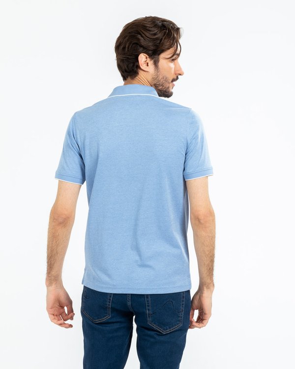 Polo uni manches courtes regular fit bleu Polo uni manches courtes regular fit bleu
