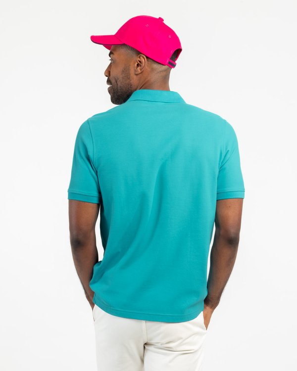 Polo piqué Douglas coupe droite manches courtes uni vert
