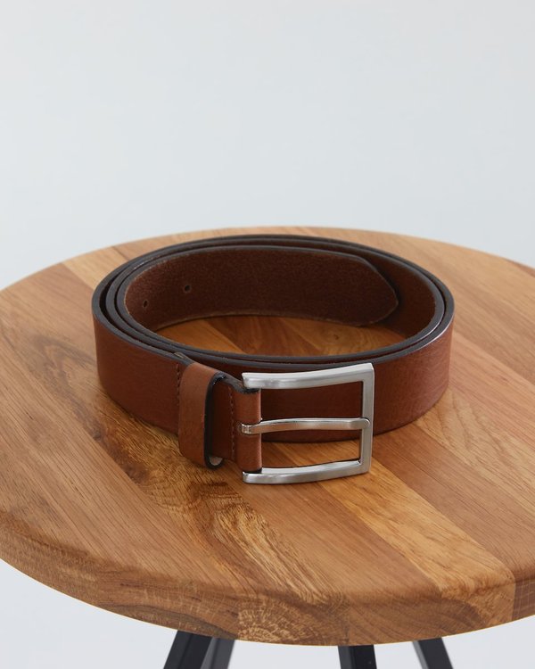 Ceinture à boucle uni en cuir noir