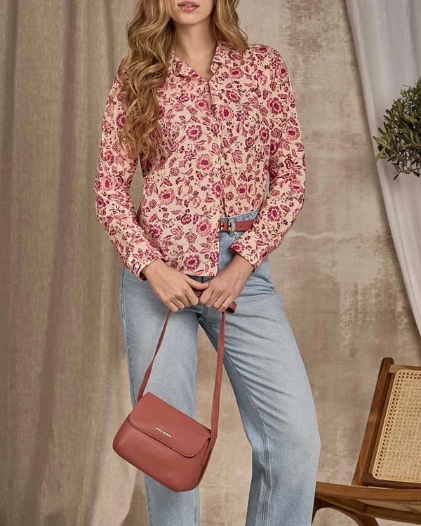 Chemise imprimée rose