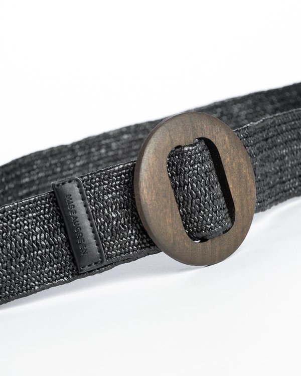 Ceinture tressée unie élastique grosse boucle Ceinture tressée unie élastique grosse boucle