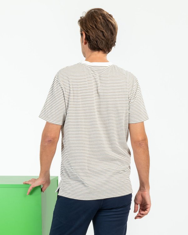 T-shirt col tunisien à rayures Standard 100 by OEKO-TEX® vert