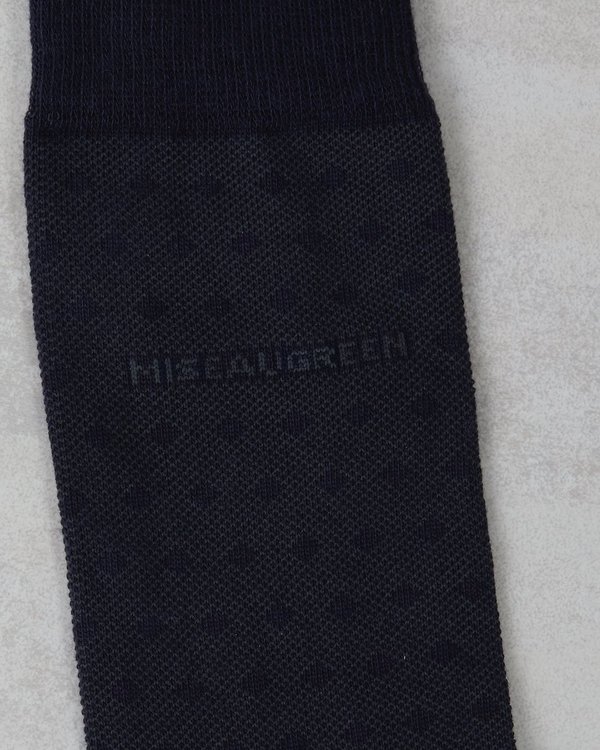 Chaussettes jacquard faux-uni bleu Chaussettes jacquard faux-uni bleu