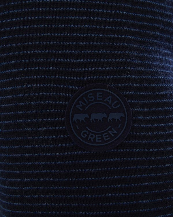 Gilet bi-matières zippé uni 50% laine bleu