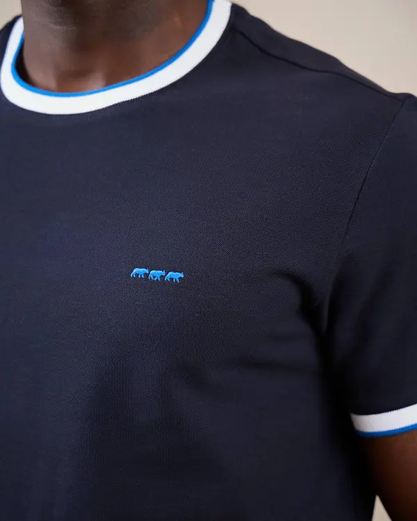 T-shirt piqué George bleu