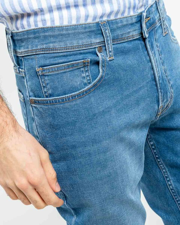 Jogg jean modern fit coton et élasthanne bleu
