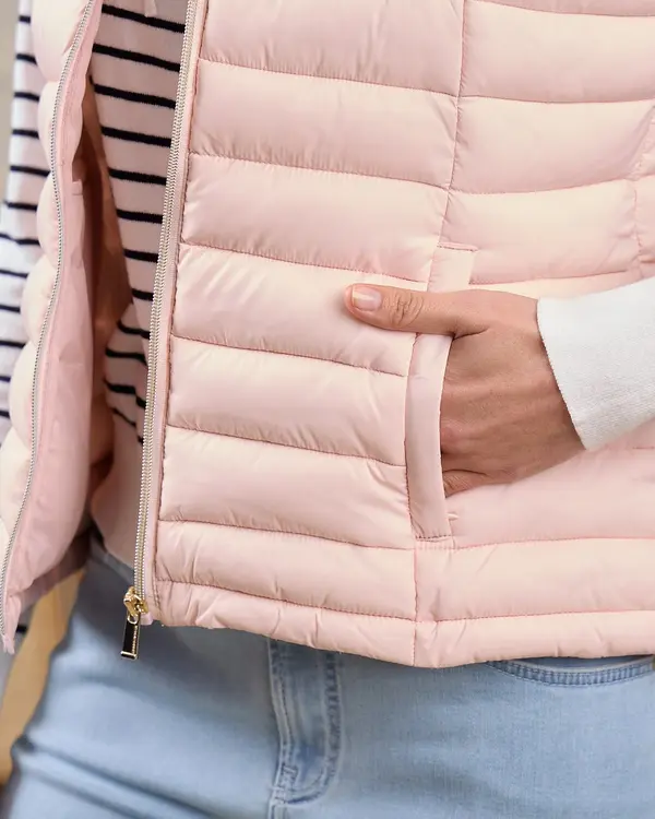 Doudoune sans manches rose