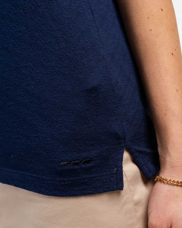 Top encolure V brodée Standard 100 by OEKO-TEX® bleu