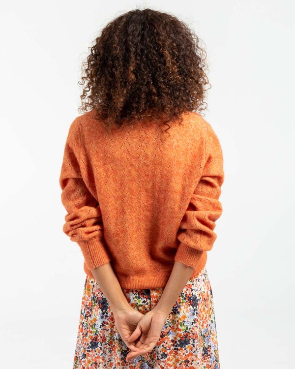 Cardigan col V uni manches longues mohair et laine Cardigan col V uni manches longues mohair et laine