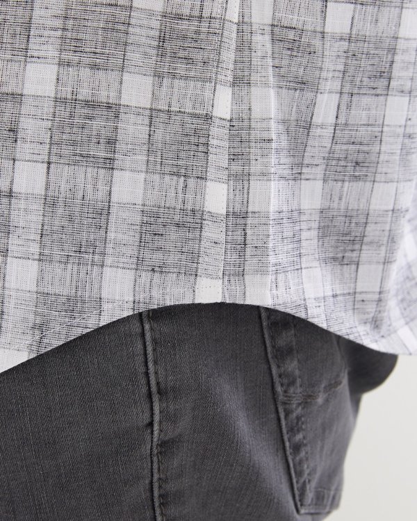 Chemise regular fit manches courtes à carreaux en gris
