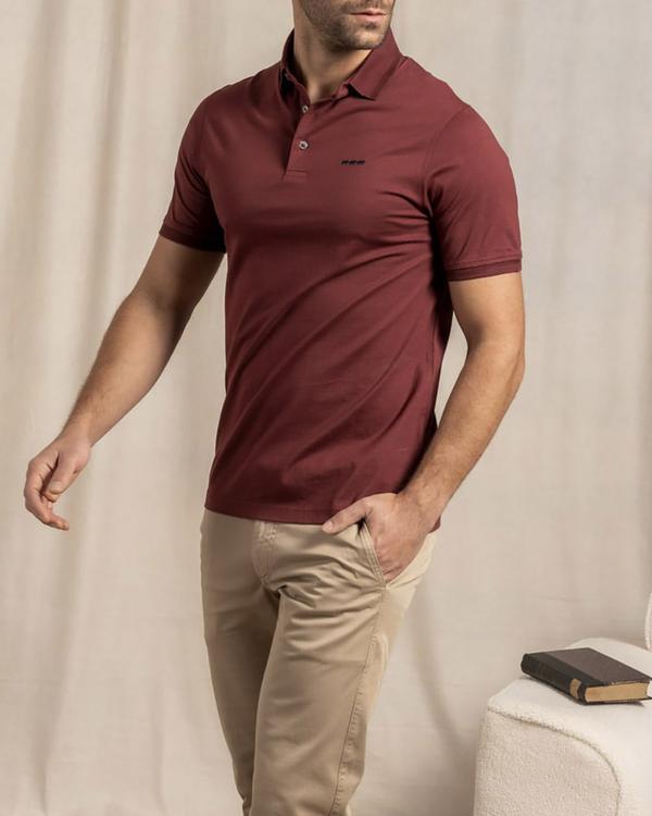 Polo uni mercerisé broderie trois vaches 100% coton Polo uni mercerisé broderie trois vaches 100% coton