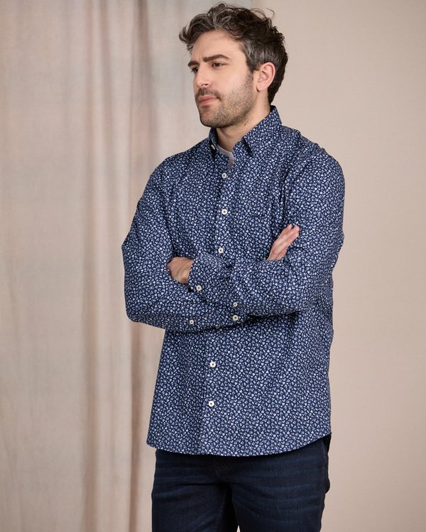 Chemise à imprimé floral bleu Chemise à imprimé floral bleu