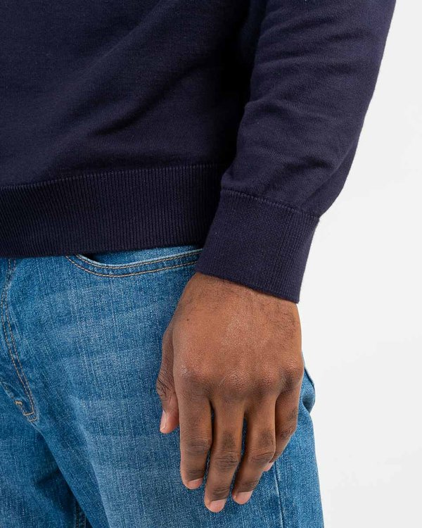 Pull Charlie col V coton Standard 100 by OEKO-TEX® bleu