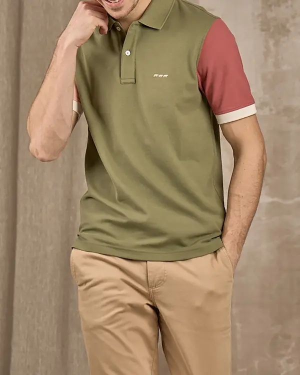 Polo color block vert