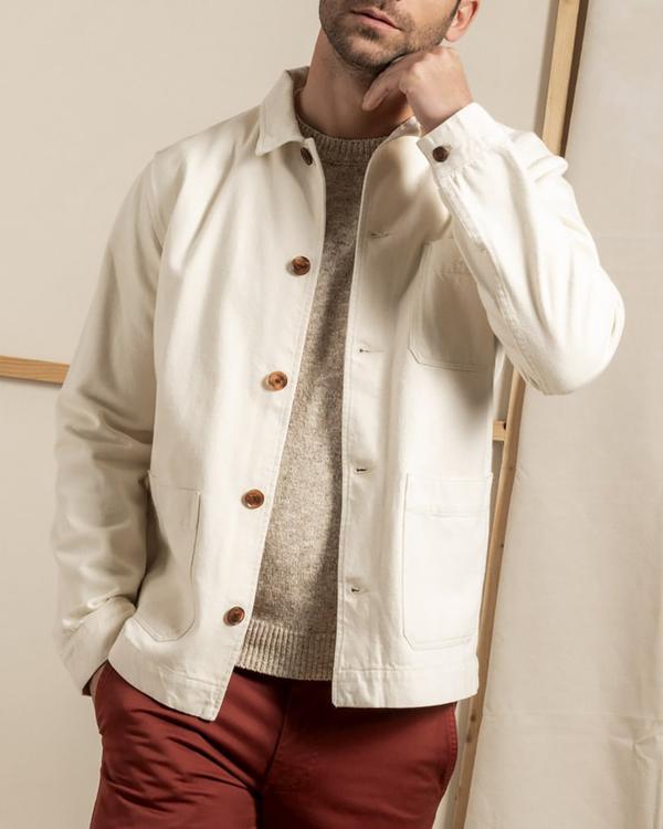 Veste peintre unie broderie 3 vaches en coton Veste peintre unie broderie 3 vaches en coton