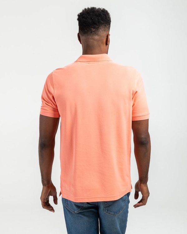 Polo piqué Douglas coupe droite manches courtes uni orange