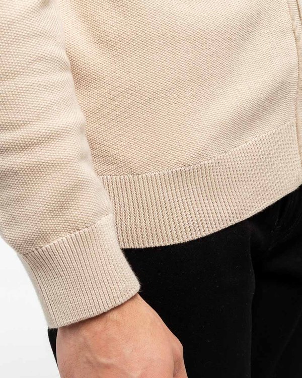 Cardigan uni zippé coton Standard 100 by OEKO-TEX® beige