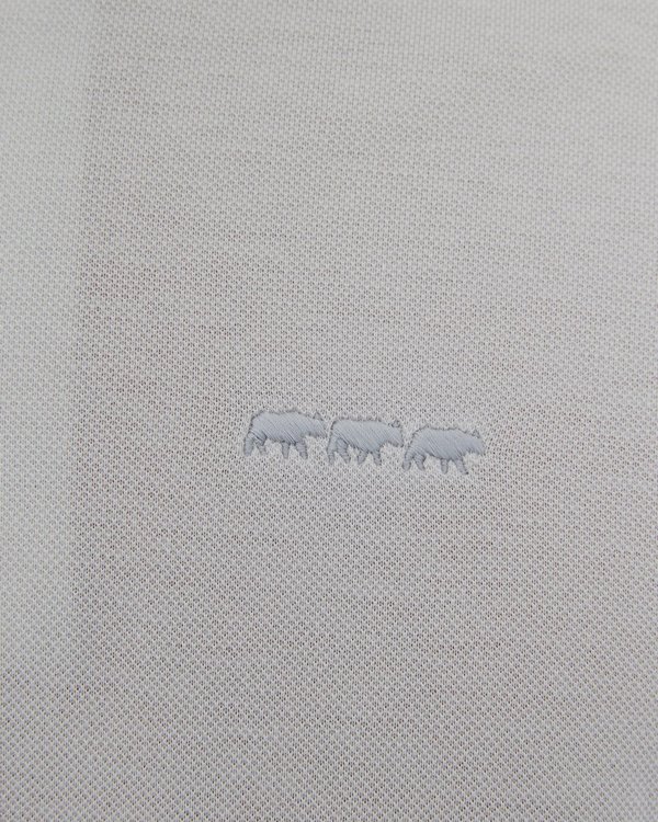 Polo uni coupe modern fit col zippé en coton blanc