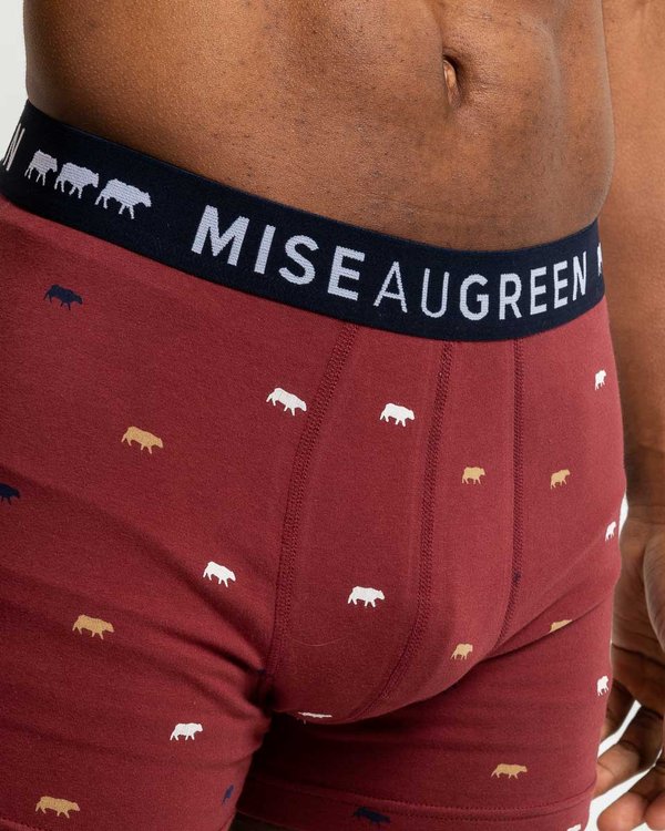 Boxer imprimé petites vaches colorées rouge Boxer imprimé petites vaches colorées rouge