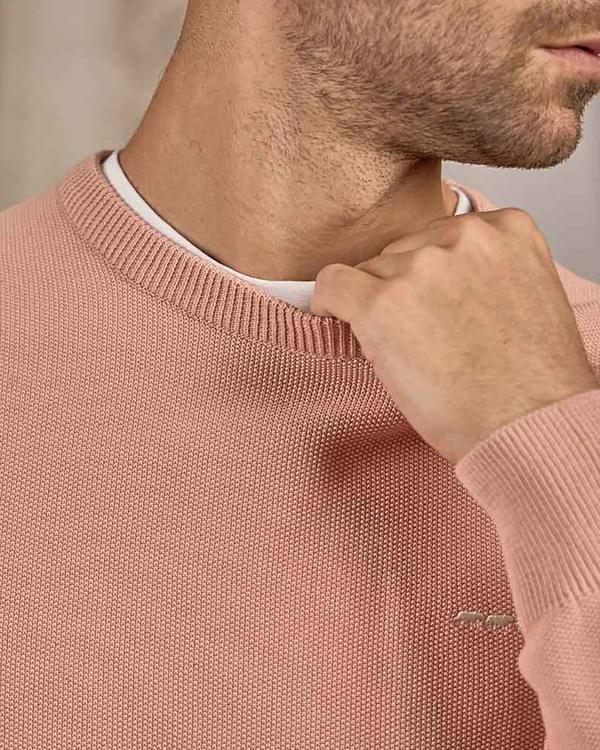 Pull nid d'abeille rose