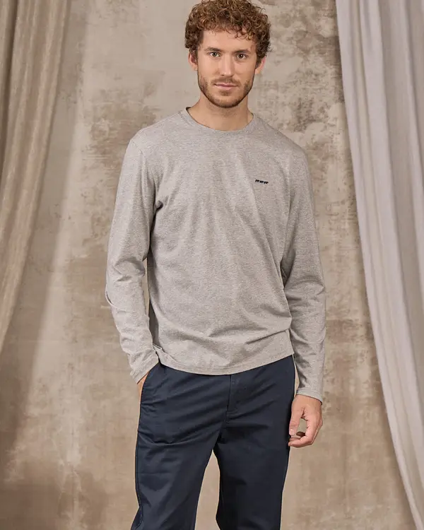 T-shirt col rond gris