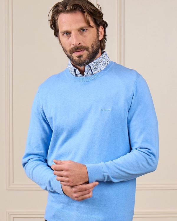 Pull chemise Gérald bleu