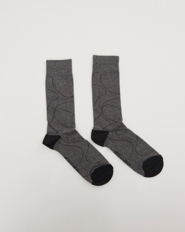 Chaussettes jacquard motif taches de vaches gris