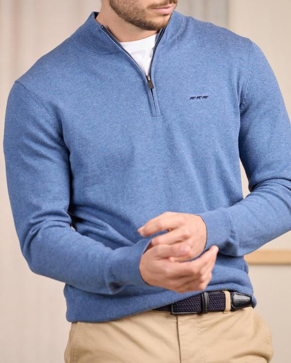 Pull col camionneur bleu Pull col camionneur bleu