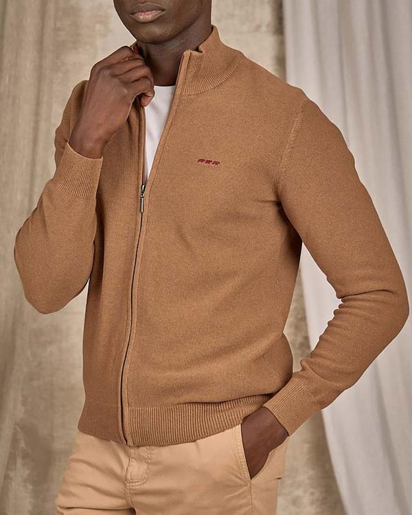 Cardigan zippé rouge