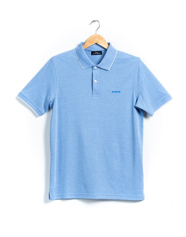 Polo uni manches courtes regular fit bleu Polo uni manches courtes regular fit bleu