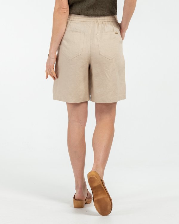 Short long en lin uni beige