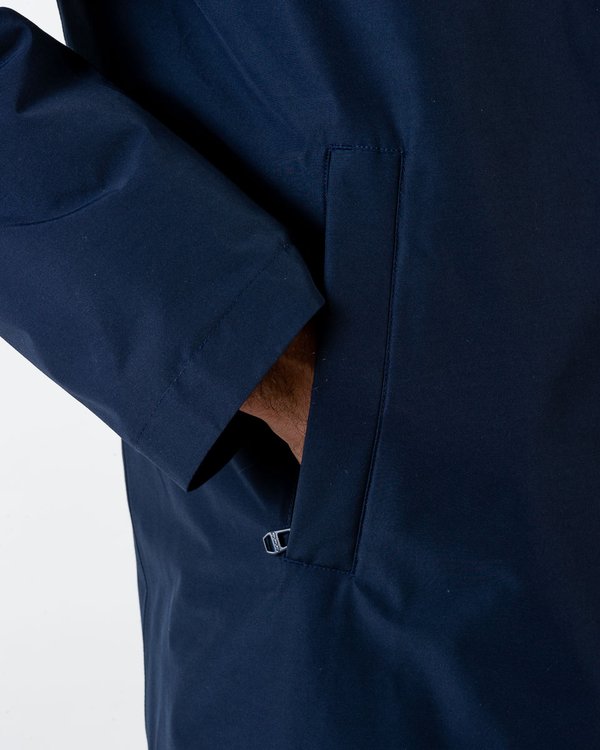 Parka longue rembourrée confort anti-transpirante capuche amovible bleu Parka longue rembourrée confort anti-transpirante capuche amovible bleu