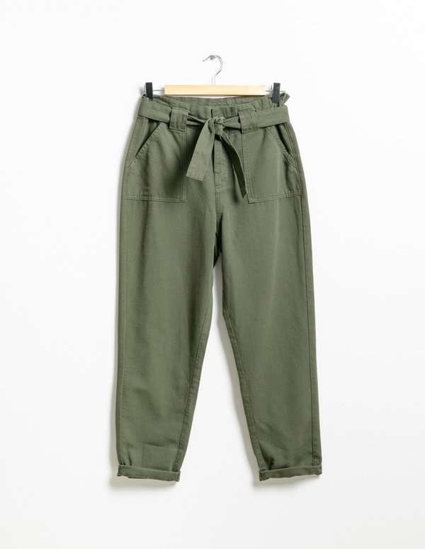 Pantalon carotte en coton Standard 100 by OEKO-TEX® vert