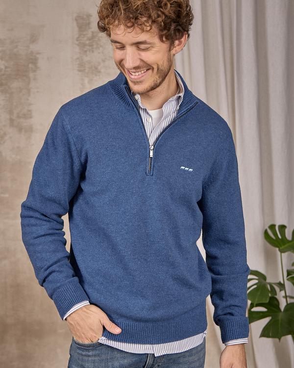 Pull col camionneur bleu Pull col camionneur bleu