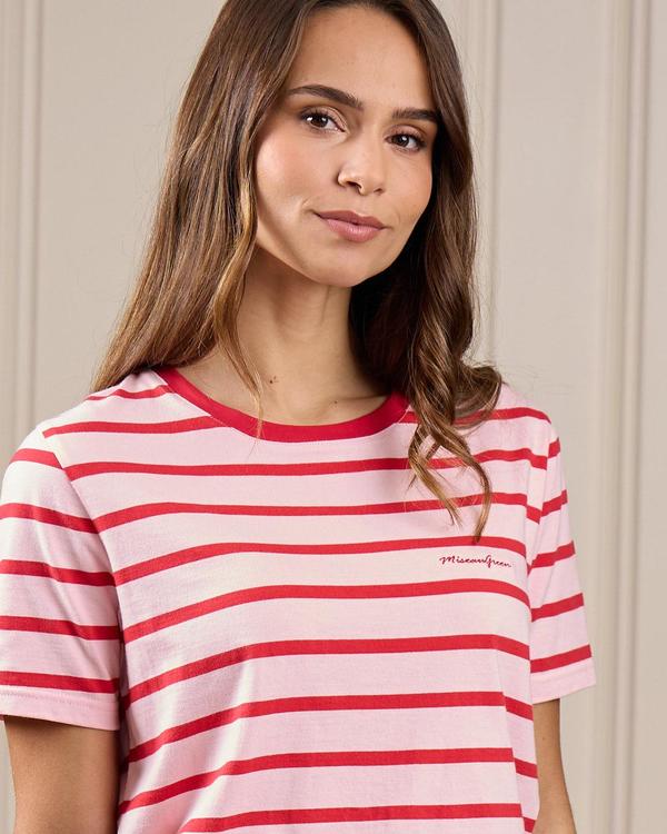 T-shirt brodé Garret rose