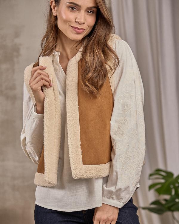 Gilet sans manches réversible beige Gilet sans manches réversible beige
