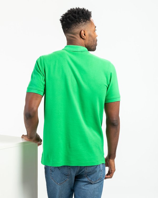 Polo piqué Douglas coupe droite manches courtes uni vert Polo piqué Douglas coupe droite manches courtes uni vert