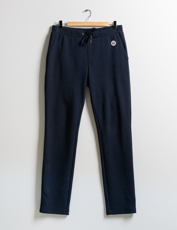 Pantalon molletonné confort uni bleu