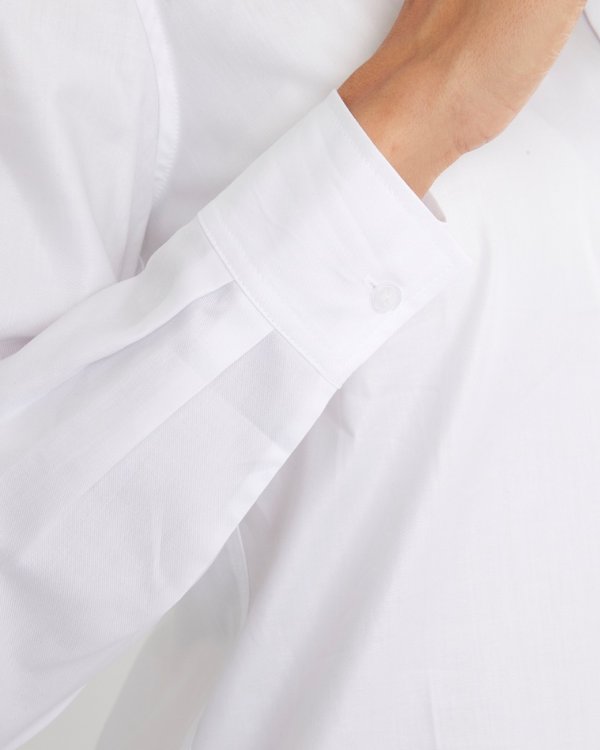 Chemise classique poche poitrine coton et elasthanne blanc