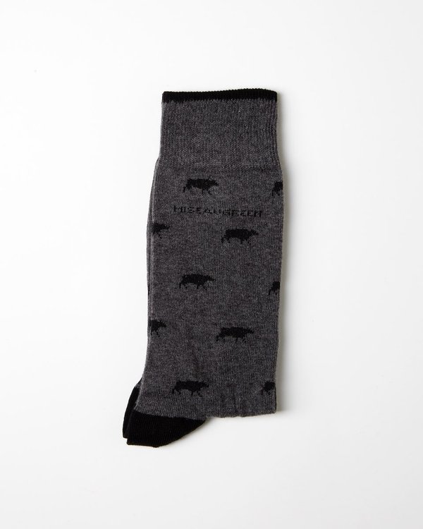 Chausettes à motifs petites vaches gris