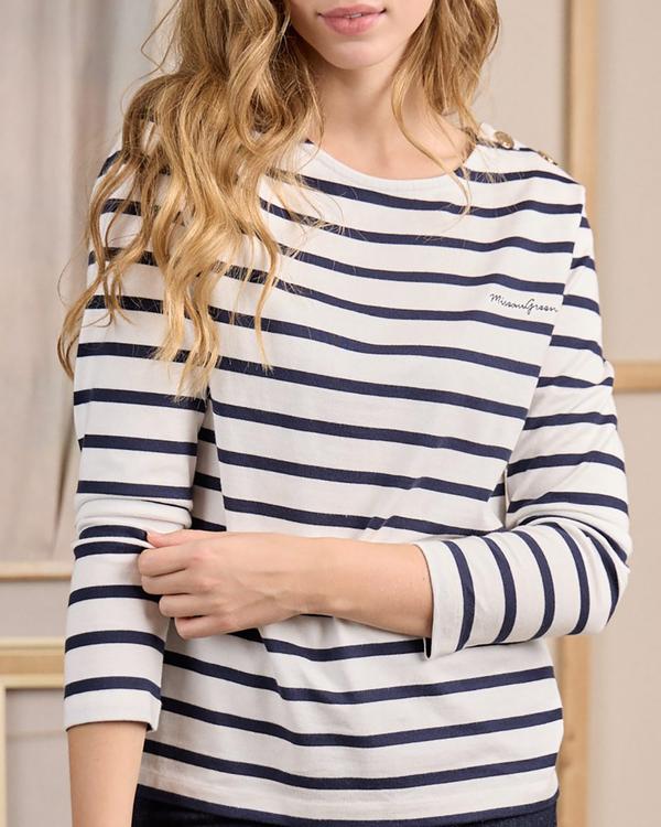 T-shirt marinière Cyrielle blanc