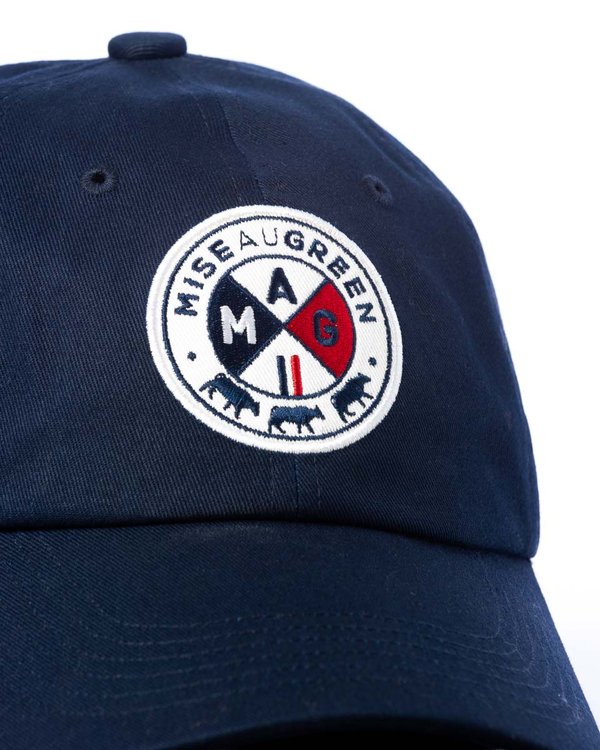 Casquette blason Le soleil se lève à l'Est en coton bleu Casquette blason Le soleil se lève à l'Est en coton bleu