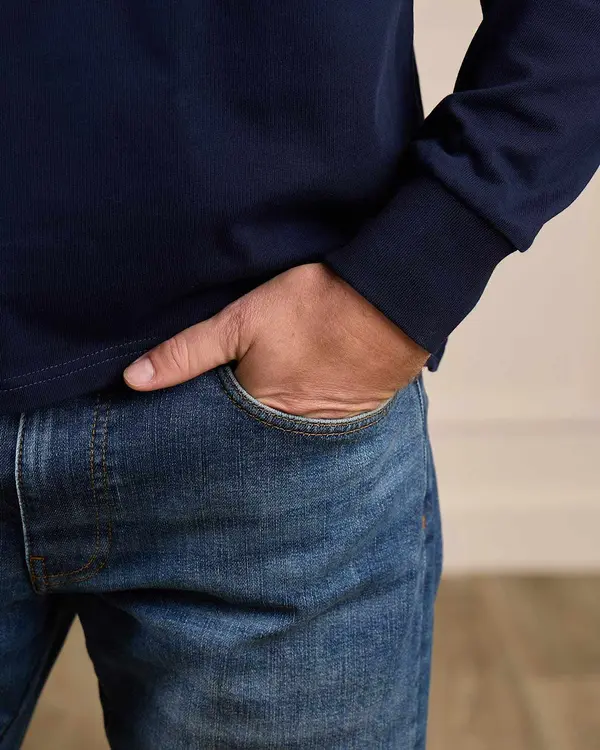 Pull col jean Gaston bleu