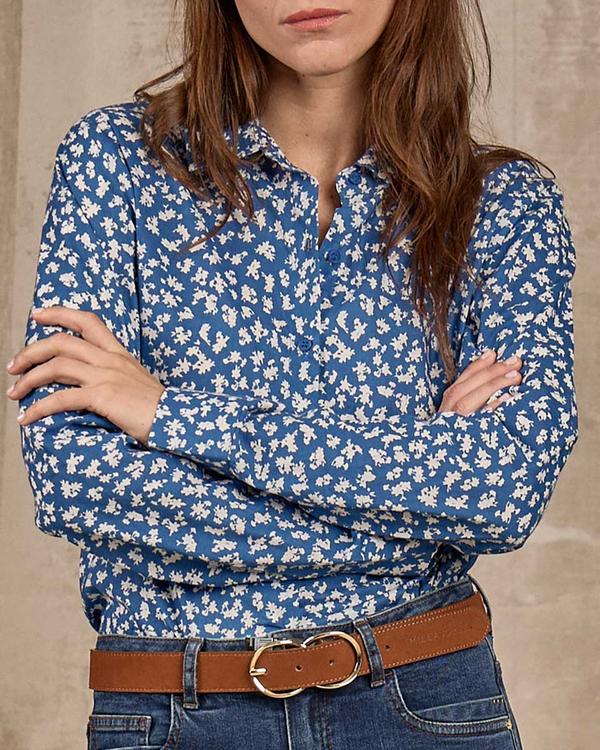 Chemise imprimée bleu