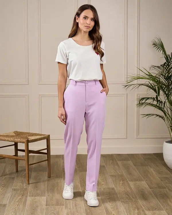 Pantalon cigarette Carrie violet
