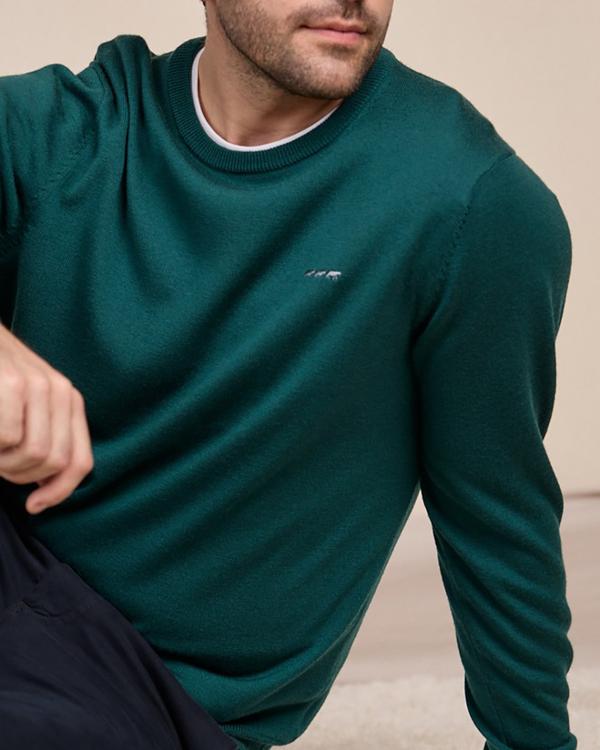 Pull col rond vert