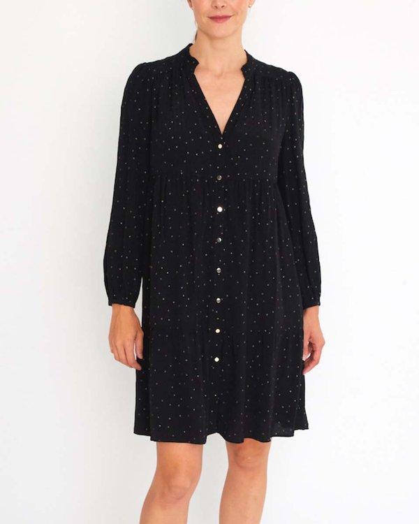 Robe plumetis en viscose noir Robe plumetis en viscose noir