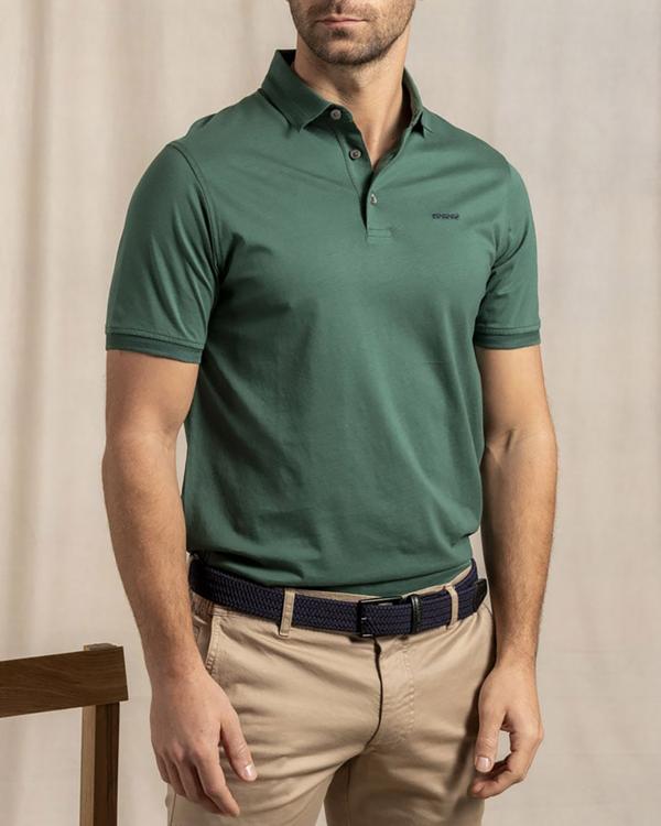 Polo uni mercerisé broderie trois vaches 100% coton Polo uni mercerisé broderie trois vaches 100% coton