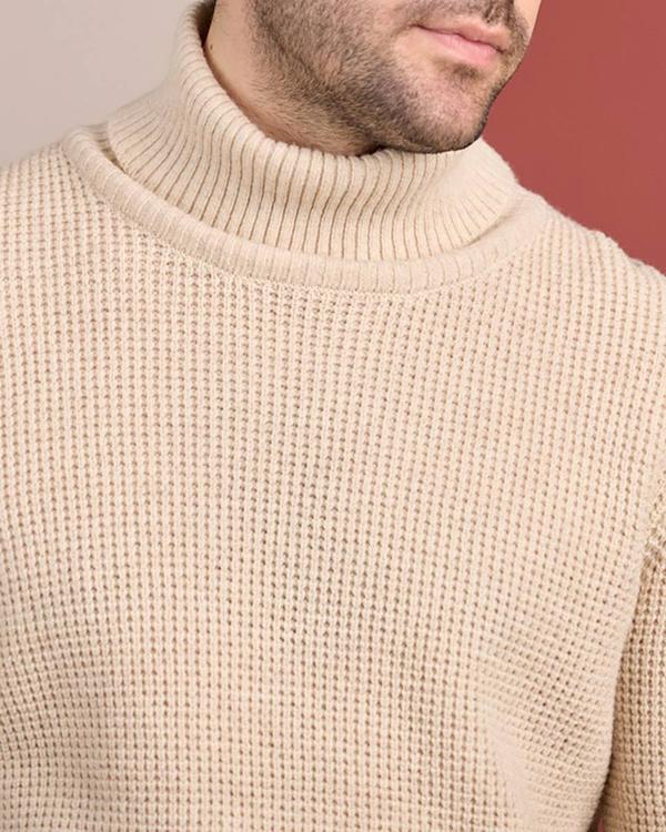Pull col roulé blanc